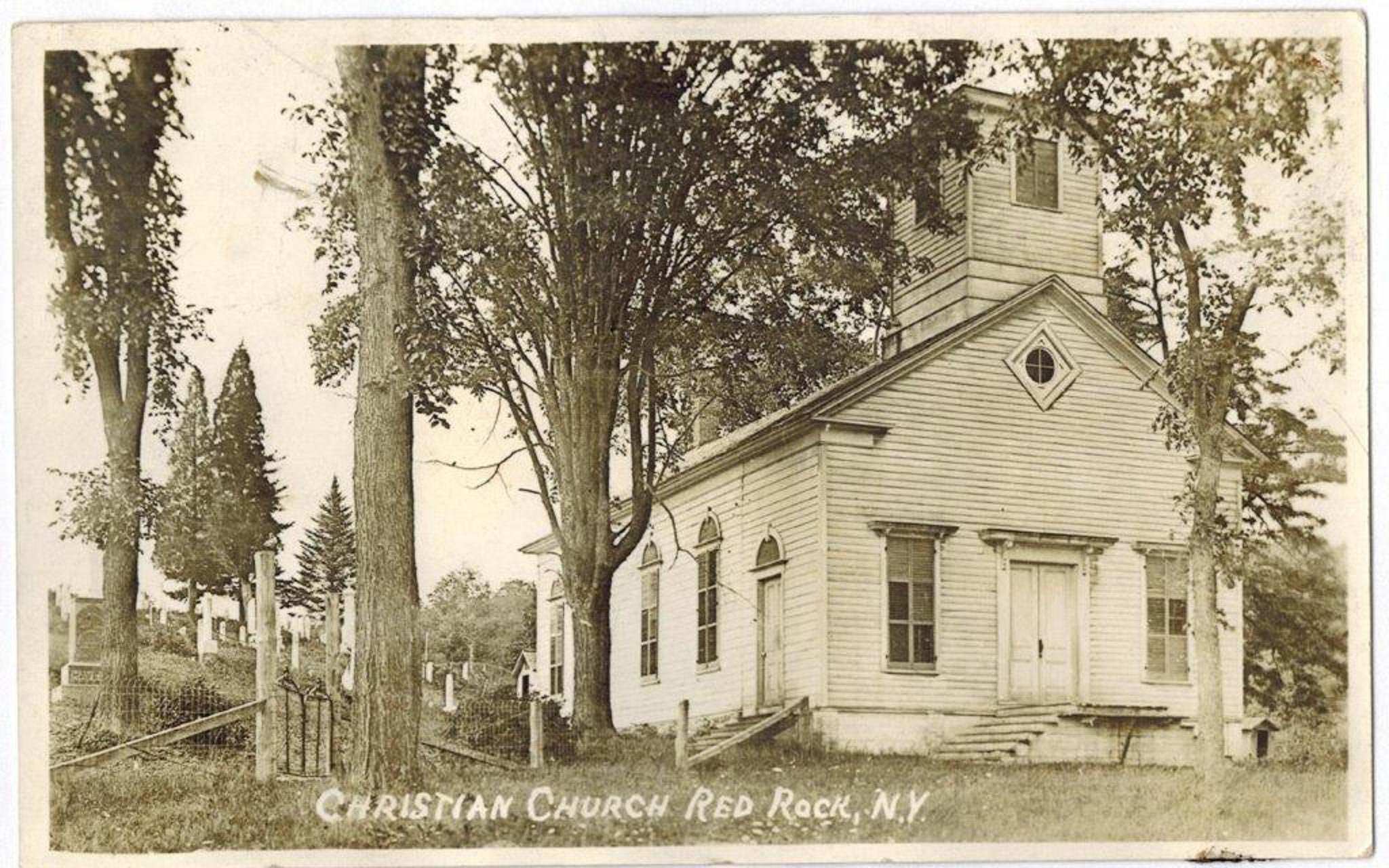 Postcard of the Red Rock Christian church